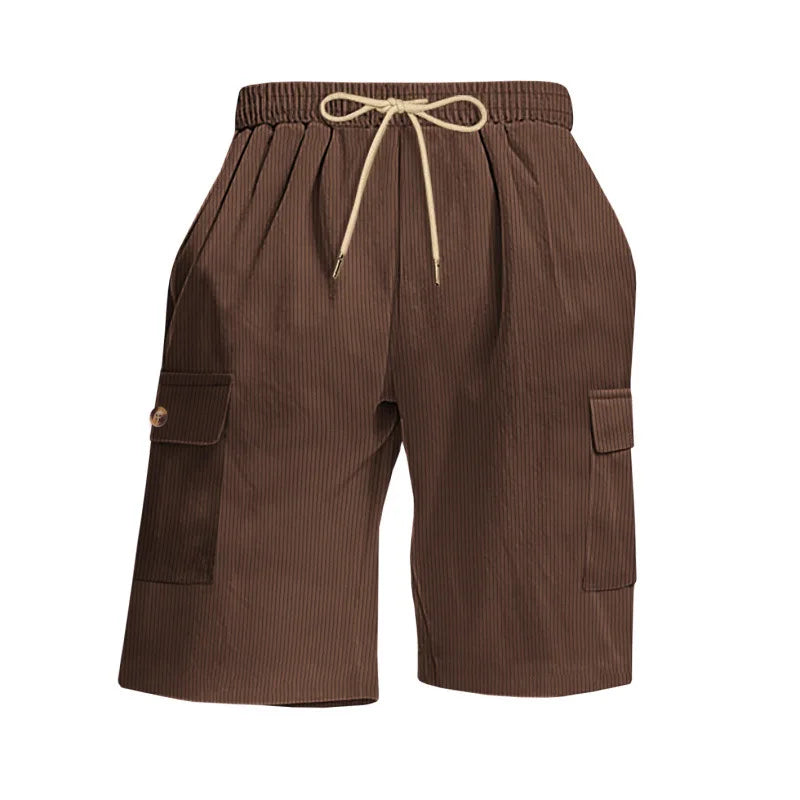 American Men's Heavy Loose Four Seasons Hip Hop Casual Sports Running Corduroy Tooling Shorts