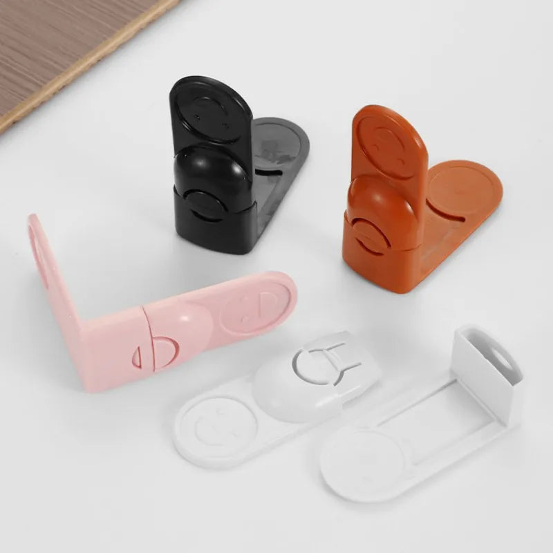 Baby Safety Lock Drawer Anti-Pinching Hand Cabinet Drawer Locks Plastic White Safety Buckle for Children Security Protection