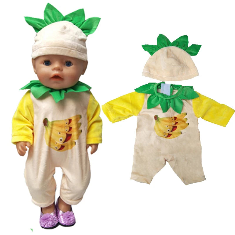 18 Inch Baby Doll Winter Clothes Set Crochet Sweater Scarf Hat Gloves New Year Apparel for 43 Cm Girl Dolls