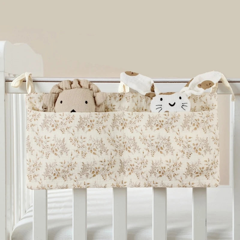 Baby Bedside Storage Bag Cribs Multifunctional Hanging Organizer Pocket for Drool Bibs Toy Diaper Baby Cribs Storage Bag