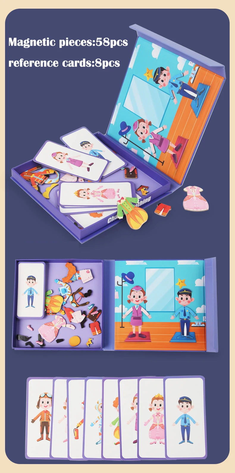 Magnetic Puzzles, Car Airplane Road Travel Activities Games For Children, Change Clothing, Change Face,Traffic Ocean Puzzles