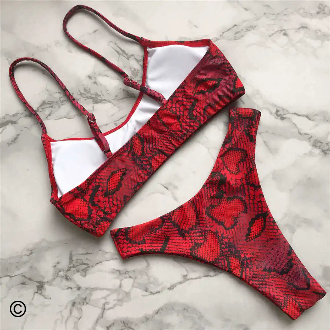 S - XL Sexy Leopard Bikini Women Swimwear Female Swimsuit Two-Pieces Bikini Set Brazilian Bather Bathing Suit Swim V871SW