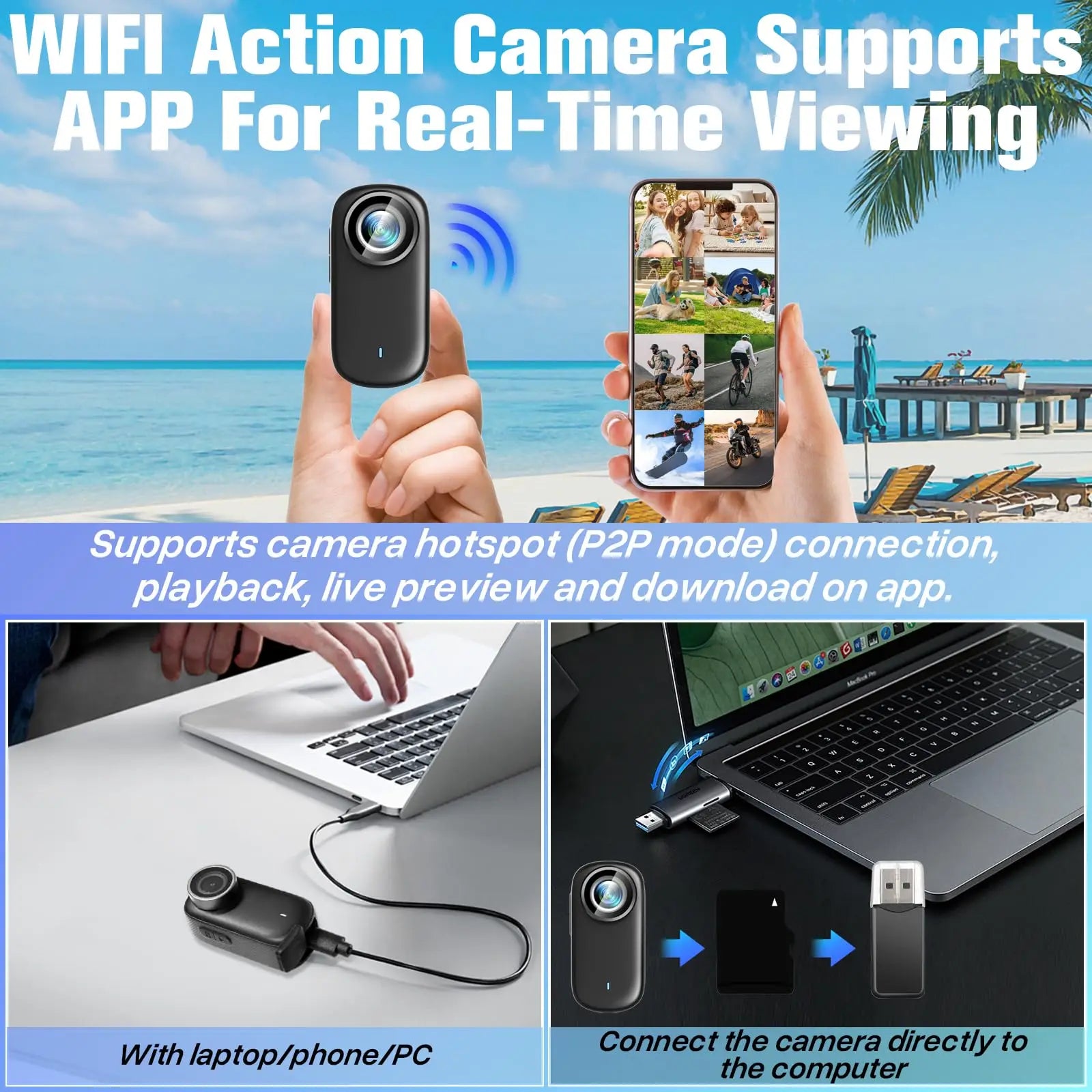 4K Mini Thumb Sports Camera Magnetic Pocket Action Pet Camera  Wearable Bodycam Miniature Waterproof Motorcycle Helmet Camcorder