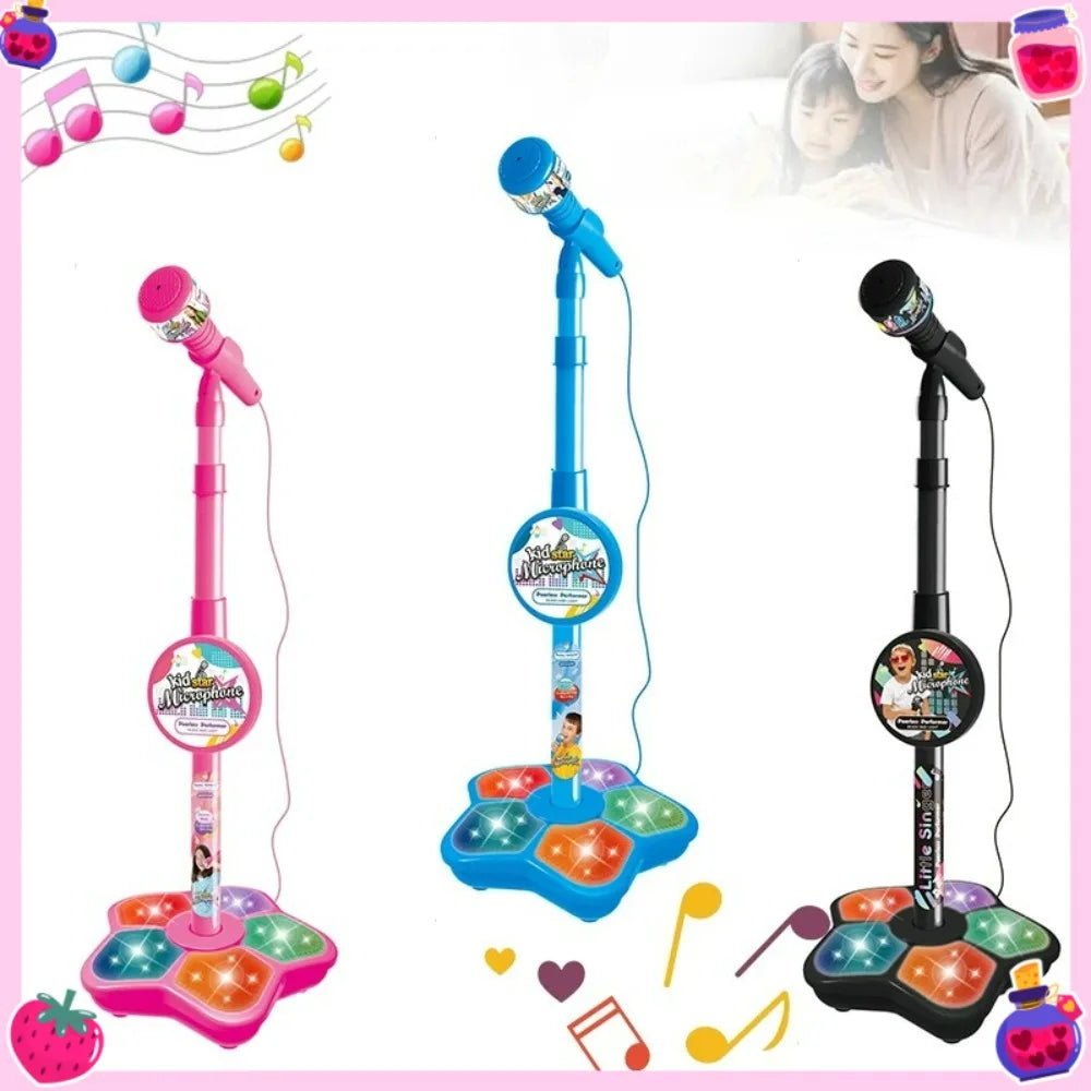 Kids Microphone with Stand Karaoke Song Machine Music Instrument Toys Brain-Training Educational Toys Birthday Gift for Girl Boy
