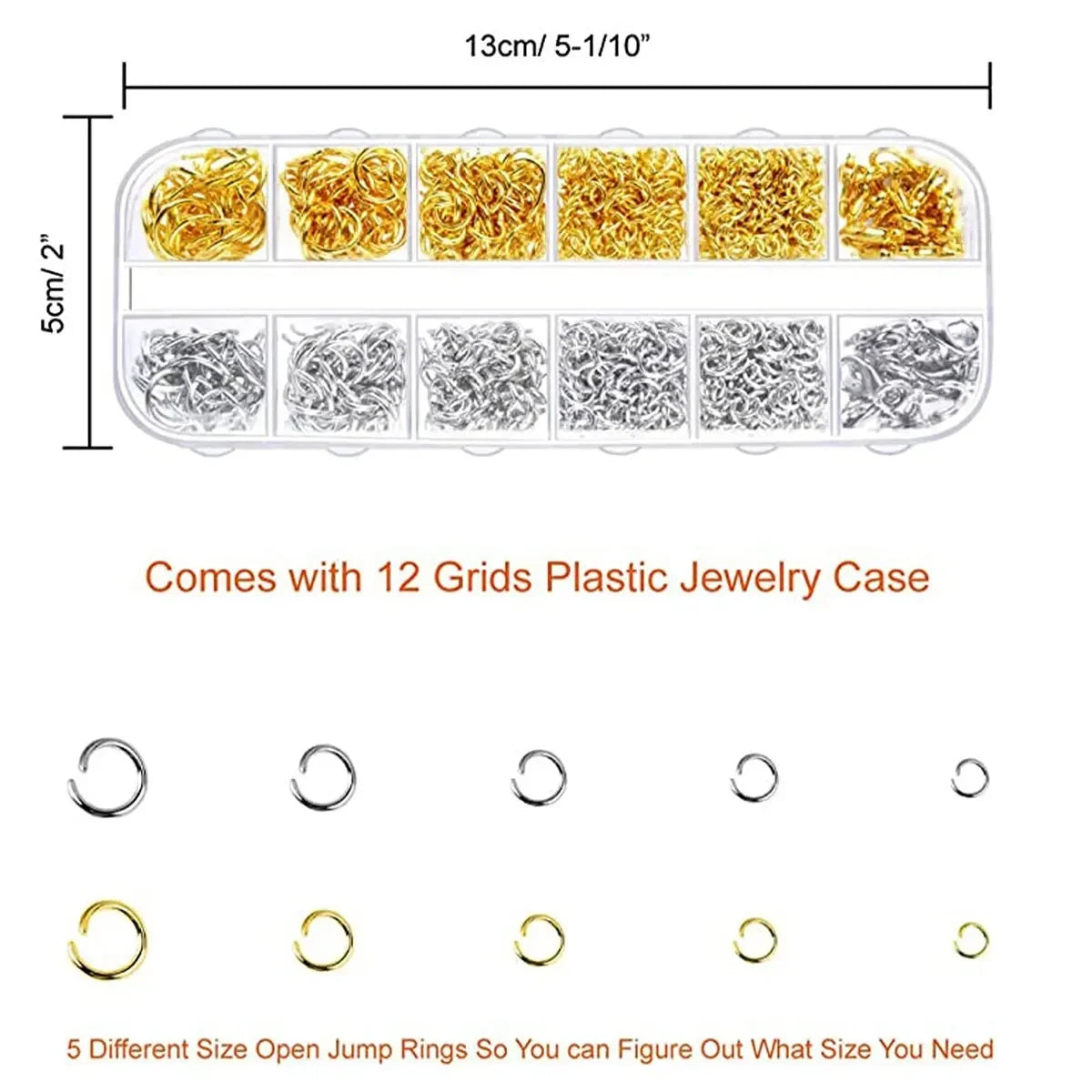 About 1200pcs Gold & Silver Jump Rings with Lobster Clasps + Pliers - DIY Jewelry Making Kit for Necklaces & Earrings