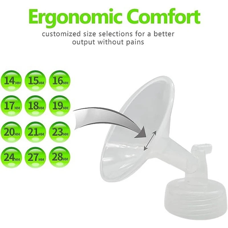 2 Flange and 2 Duckbill Valve Compatible with Spectra S1 S2 9 Plus Pump, Replacement Breast Pump Accessories