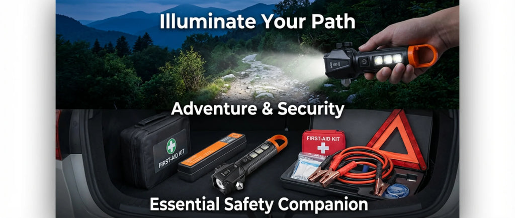 Tactical Led  Flashlight for Emergency Defense,with Safety Hammer, Seatbelt Cutter & Strobe Mode for Emergency Survival & Safety