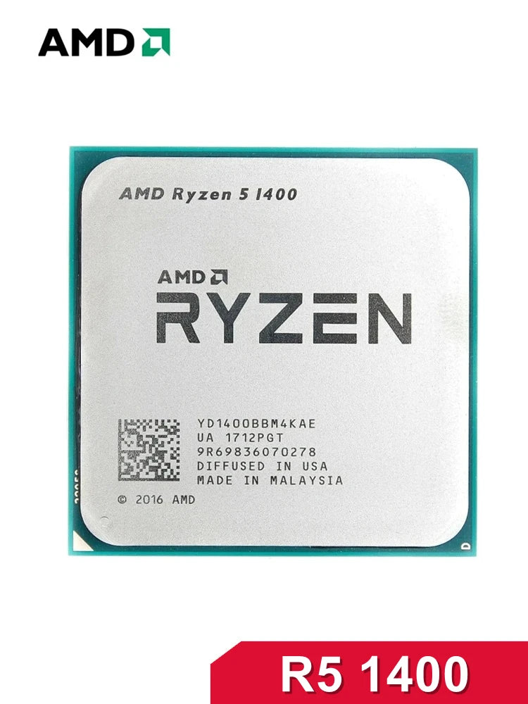 AMD Ryzen 5 1400 R5 1400 3.2GHz Quad-Core CPU Processor Socket AM4