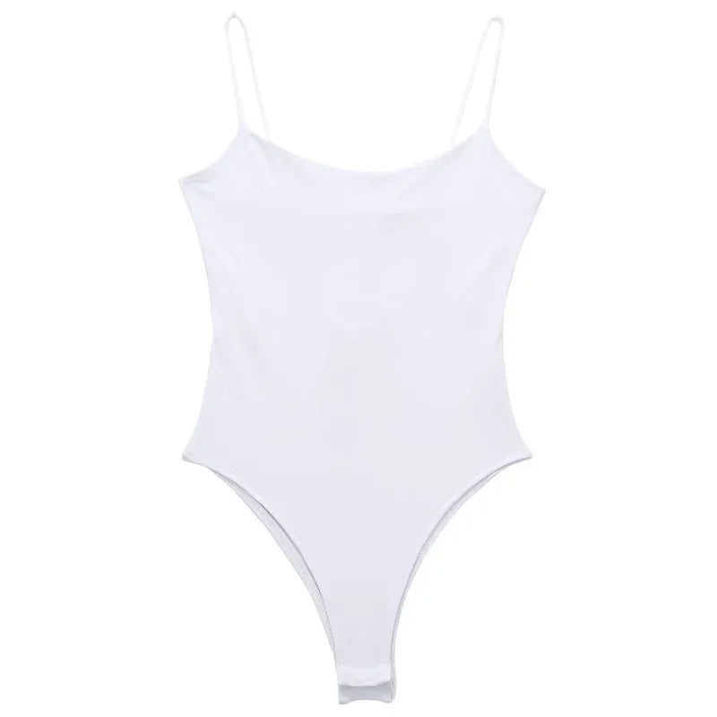 HXAO Fashion 2024 Woman One pieces Bodysuit Women Top White Black Bodysuit Slip Short Tight Jumpsuit Woman Backless Top