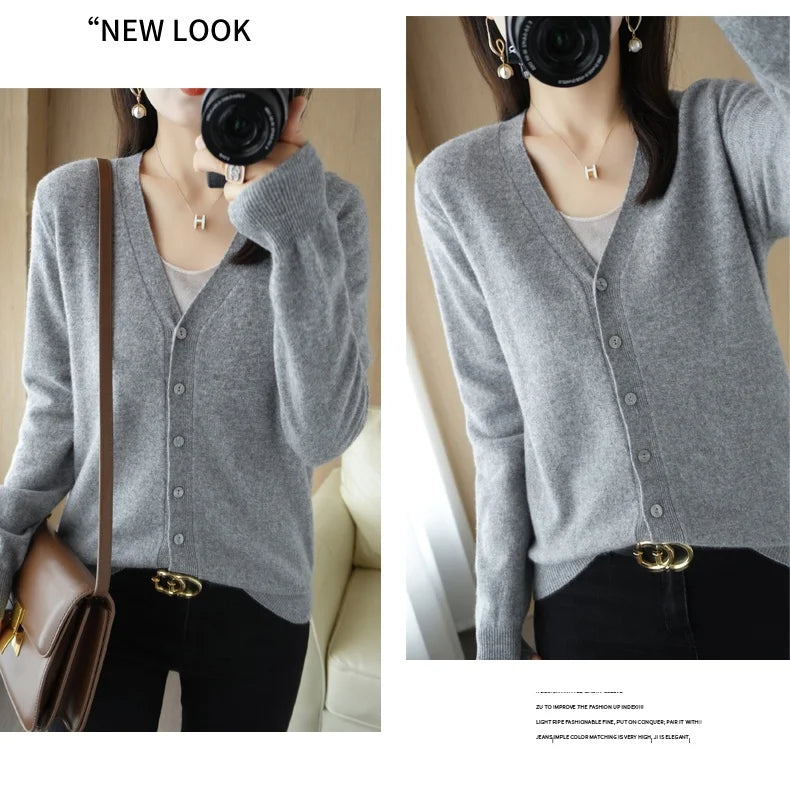 Women Cardigans 2025 Autumn Winter Single Breasted Knitwears Long Sleeve Warm Knit Cardigan Korean Fashion Spring casual Sweater