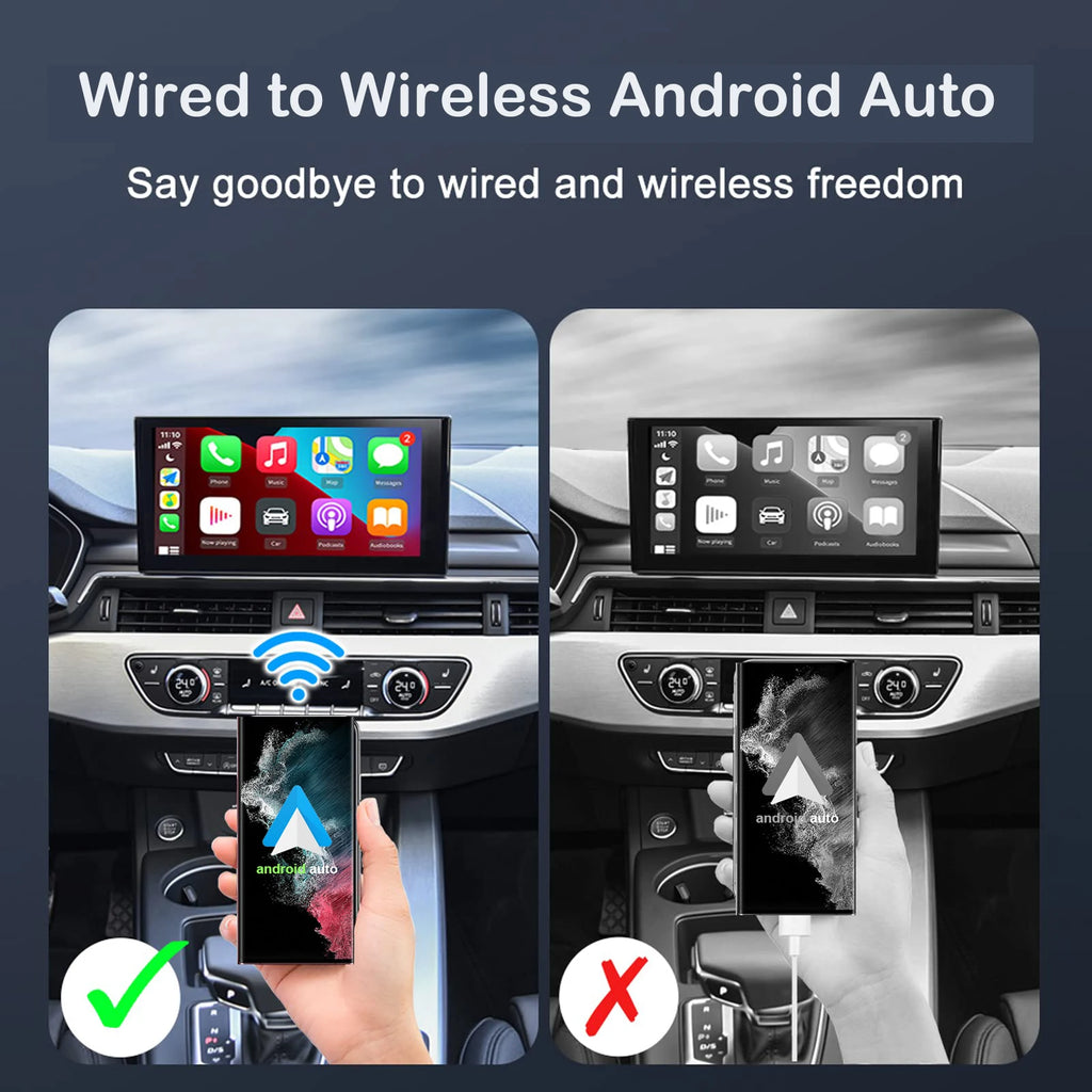 Wireless Android Auto Adapter for Wired Android Auto Car & Android Phones, Android Auto Dongle Convert Factory Wired to Wireless