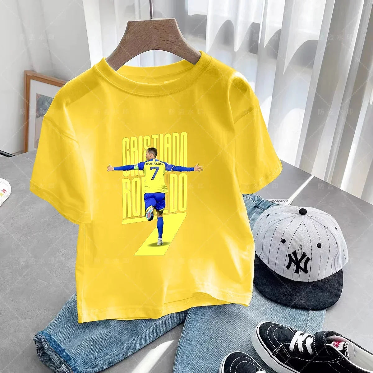 New Summer CR7 Print Cotton Boys Girls T-shirt Cristiano Ronaldo Clothing Fashion Outdoor Casual Fashion Sports Tees Top Tshirt