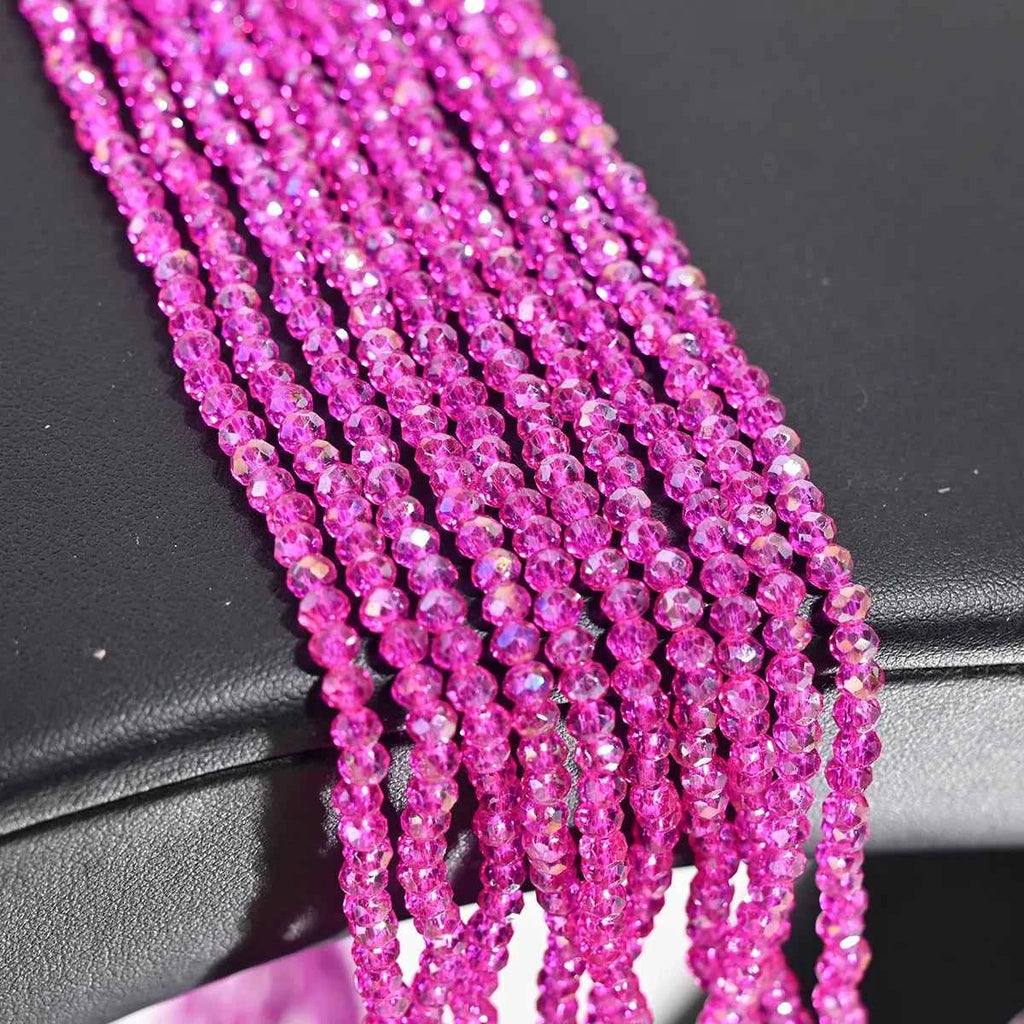 1 Strand 4MM Artificial Crystal Glass Beads Round AB Clear Faceted Loose Spacer Bead for Jewelry Making DIY Bracelet Necklace