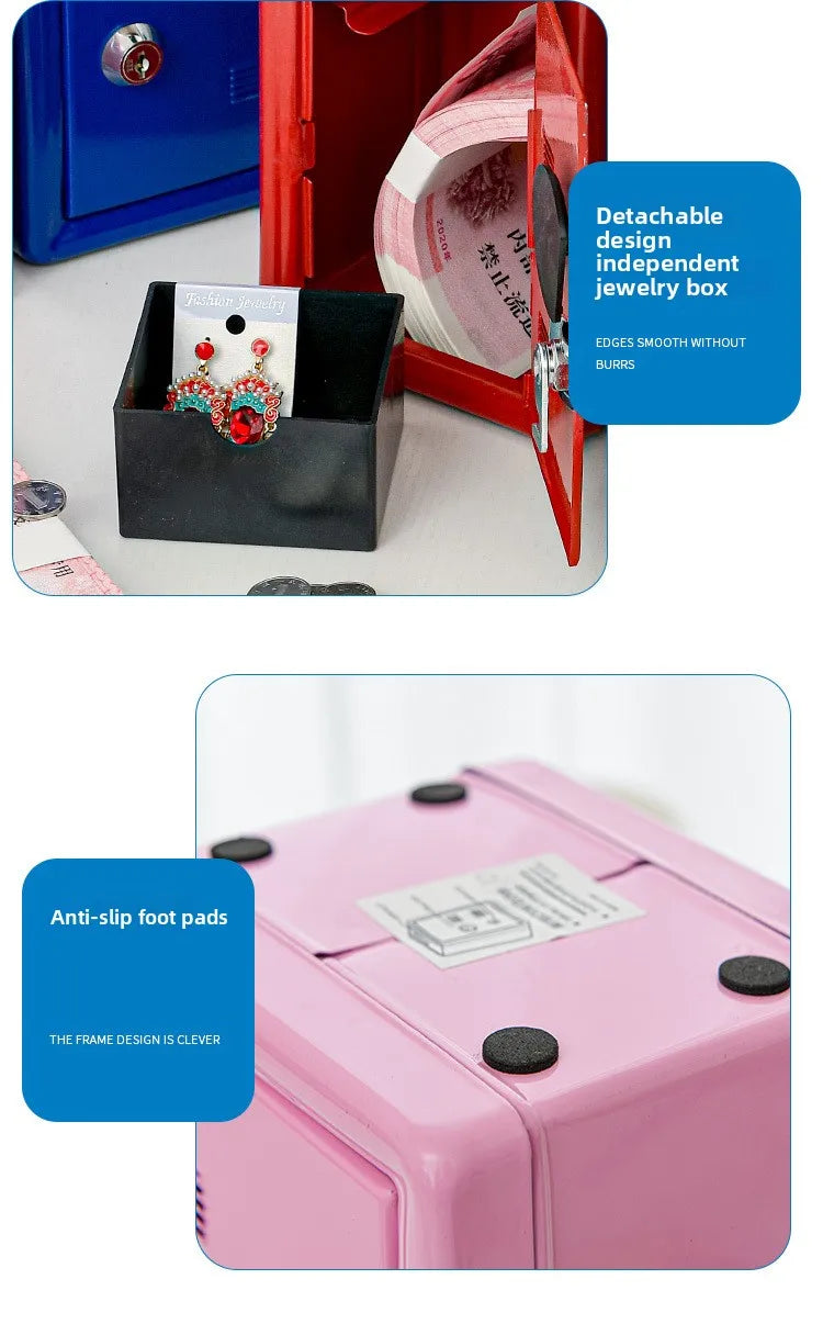 Kids Money Bank with Lock, Mini Metal Safe Box for Cash & Savings, Educational Gift Idea, Wholesale PriceMetal Cash Keeper