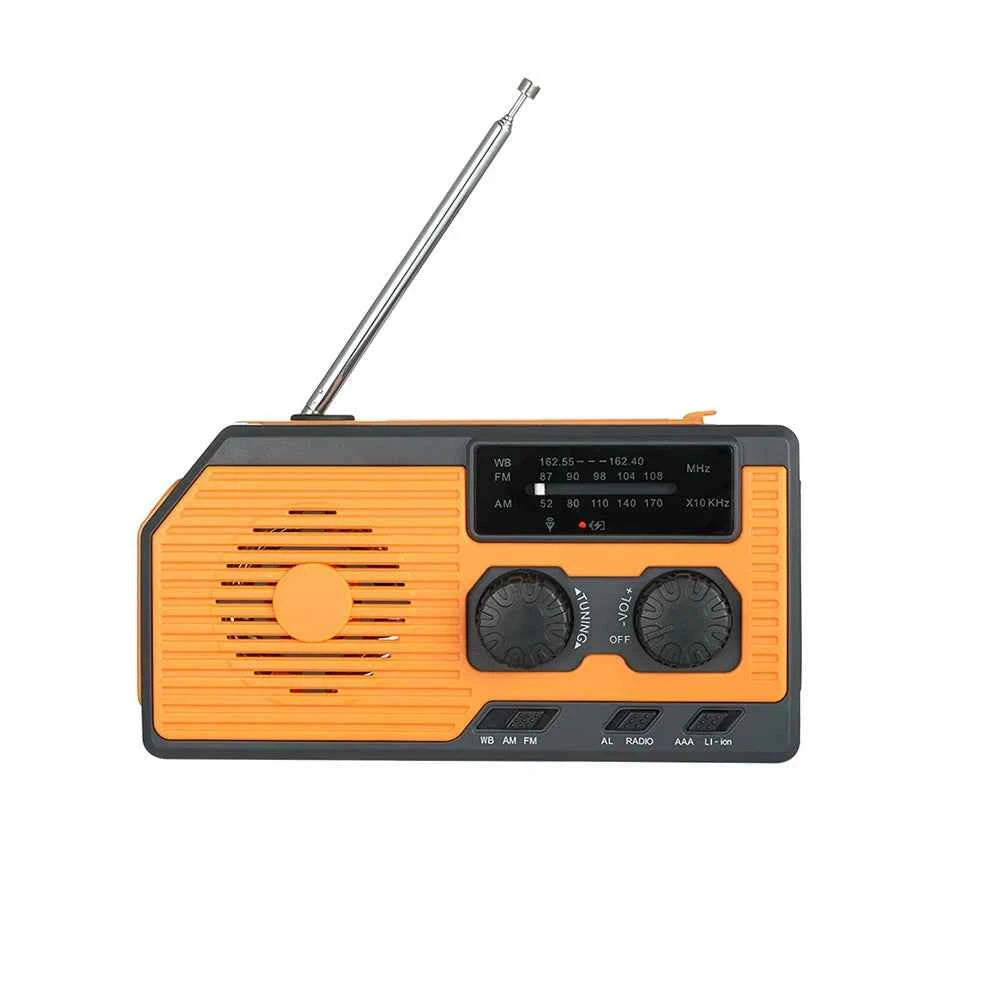 Emergency Weather Radio with Solar Hand Crank & Power Bank