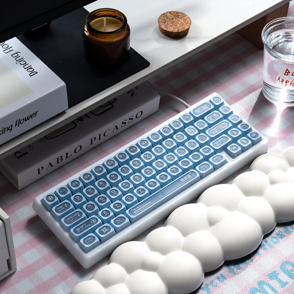 XVX White Shine Through Cats eye MAX Profile Dye-Sub PBT Keycap Set 136-Key