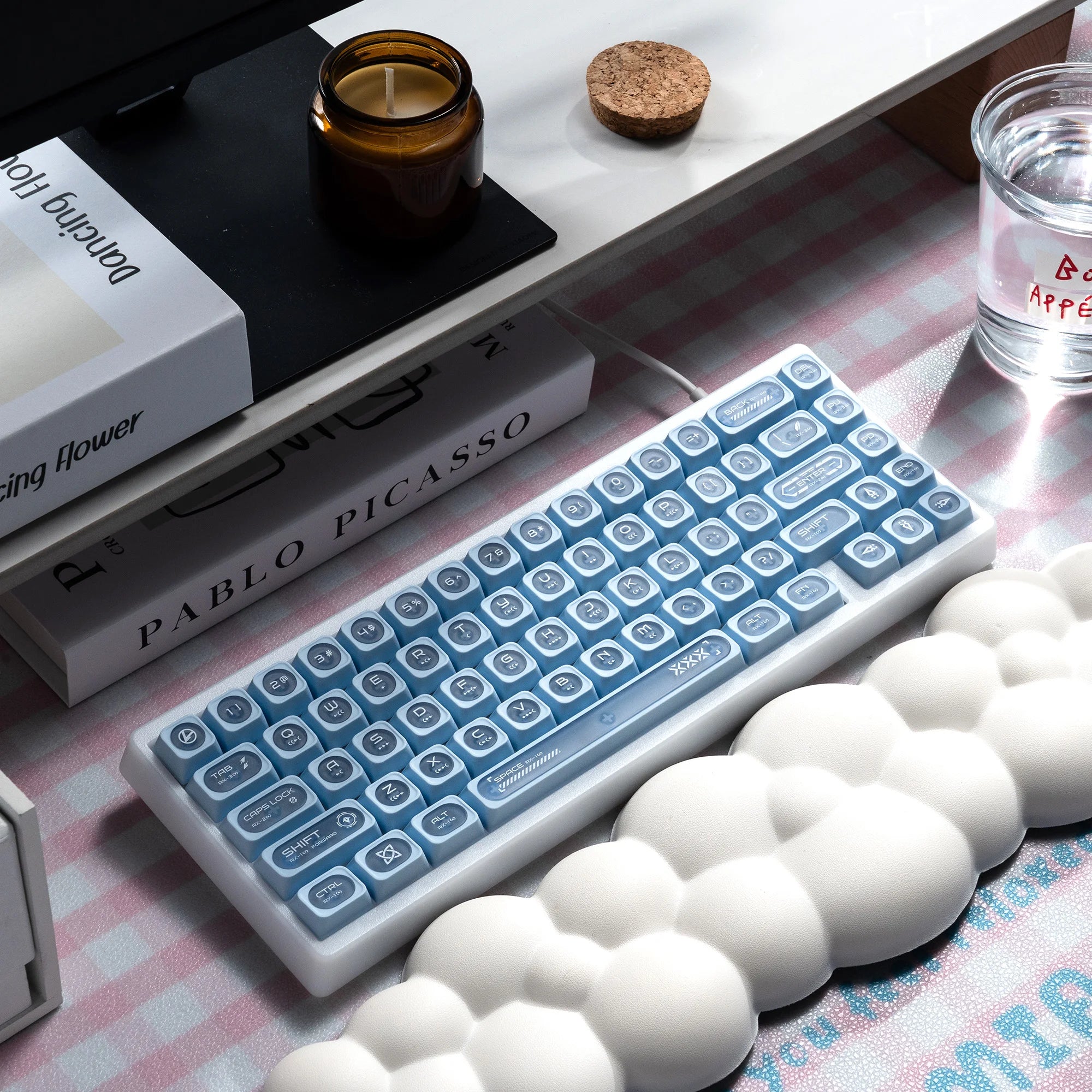 XVX White Shine Through Cats eye MAX Profile Dye-Sub PBT Keycap Set 136-Key
