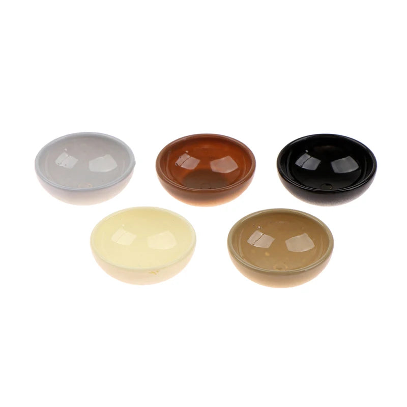 10pcs Dollhouse Miniature Bowl Dish Round Rice Bowl Tableware Dollhouse Kitchen Dining Accessory Resin Play House Toys