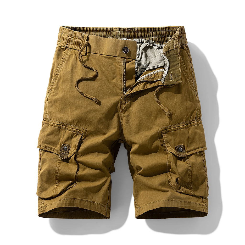 Men's Trendy Shorts - Summer Cotton-blend Breathable Multi-Pocket Outdoor Workwear Cargo Pants, Suitable for Hiking and Jogging