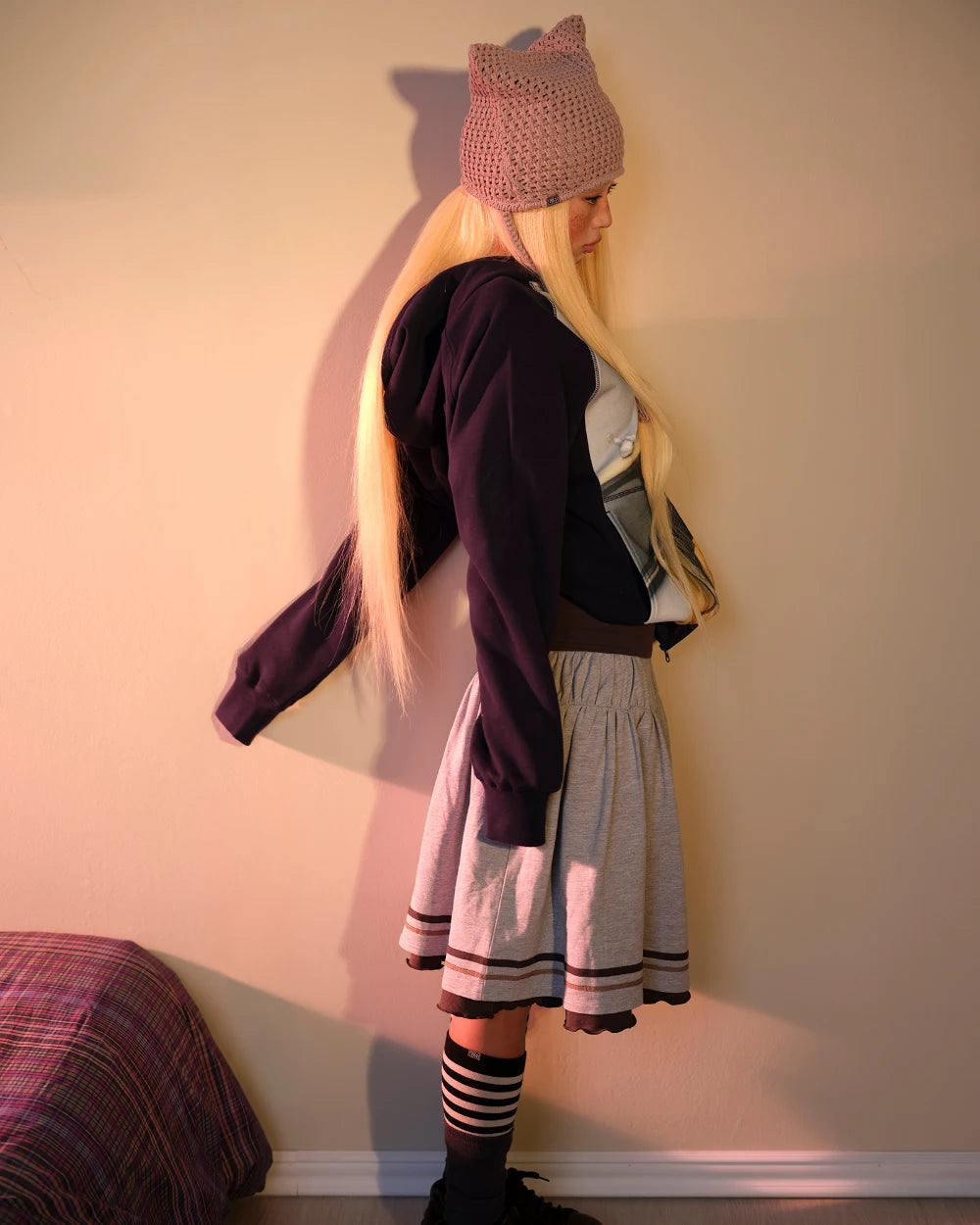 COY Big eye doll digital print hooded open jacket hoodie design sense coat