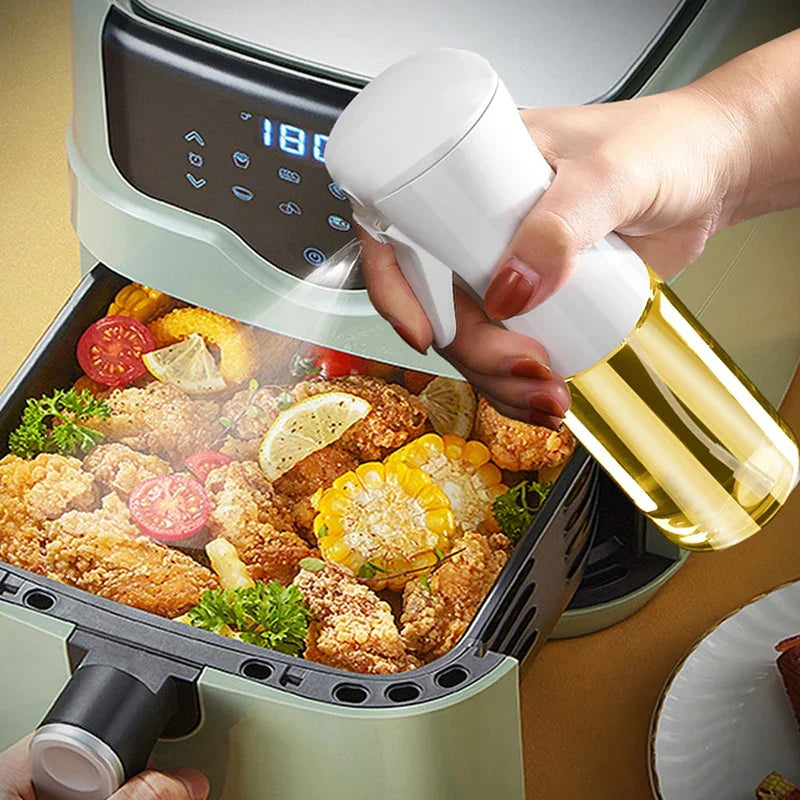 200/300/500mlOil Spray Plastic Household Kitchen Oil Spray Bottle Or Oil Brush Nebulizing Mist Filling Cooking Dual Use BBQ