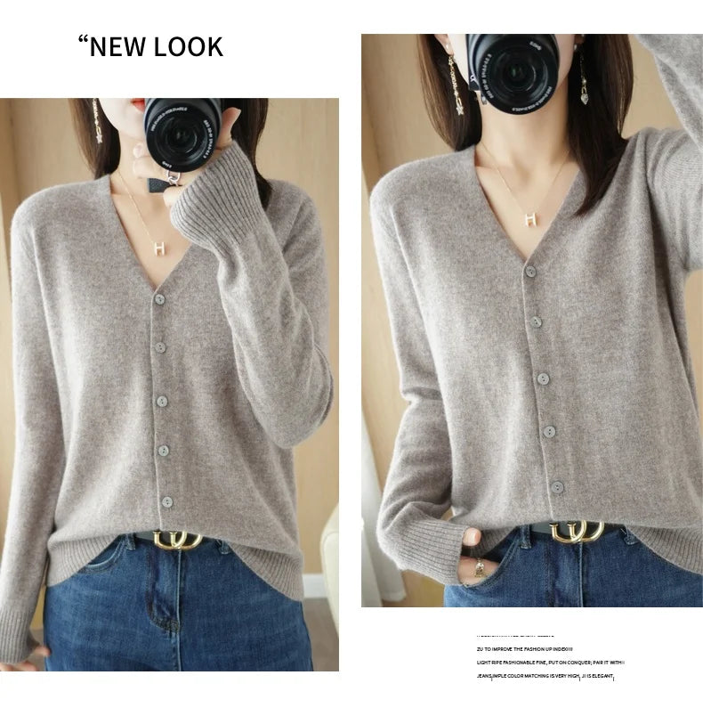 Women Cardigans 2025 Autumn Winter Single Breasted Knitwears Long Sleeve Warm Knit Cardigan Korean Fashion Spring casual Sweater