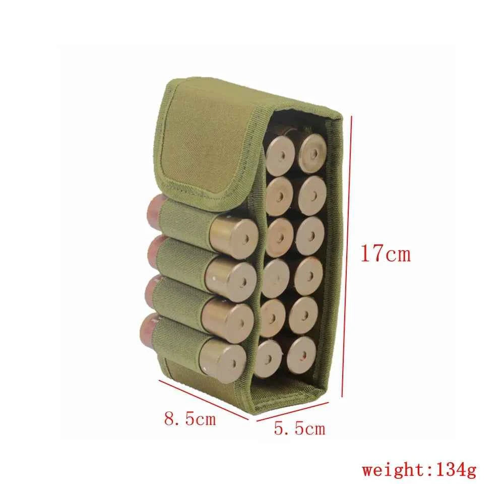 Hunting 16 Rounds Shotgun Storage Bag Molle Magazine Pouch Outdoor Shotgun Cartridges Bullet Mag Holder Accessory Bag