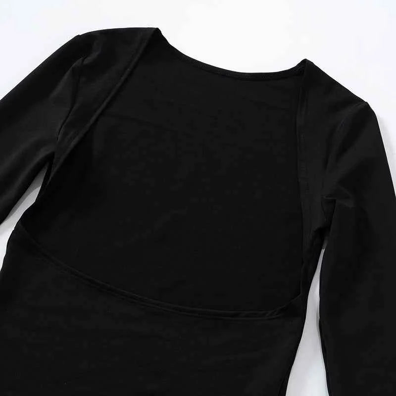 Backless Short Sleeve Blue Y2K Crop Top Women Casual O Neck  Summer T Shirts Sexy Vintage Cut Out