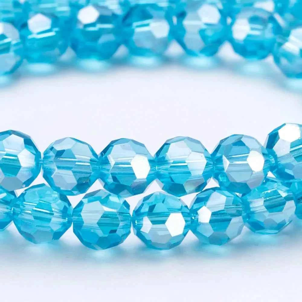 3 4 6 8mm Round Crystal Beads Faceted Colorful Glass Beads Loose Spacer Bead for Jewerly Making Needlework Bracelet Necklace DIY