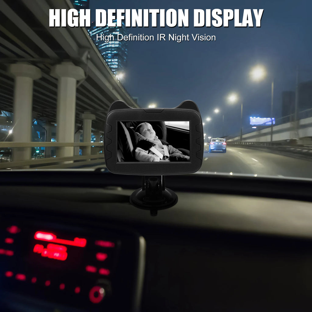 Baby Car Mirror with 4.3" Night Vision Function Display 1080P Safety Car Seat Camera with Wide Crystal Clear View Easily Observe