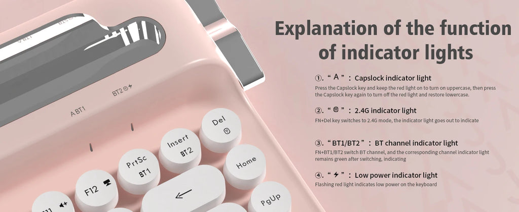 AJAZZ Multl-Device Keyboard Dual Mode 2.4G/Bluetooth5.0 With Card Slot Bracket Position Typewriter Office Membrane Keyboard AF84