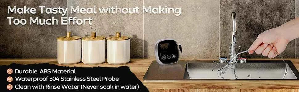 HOMEFISH Digital Meat Kitchen Thermometer Stainless Waterproof Meat Temperature Thermometre Probe Oven Cooking BBQ
