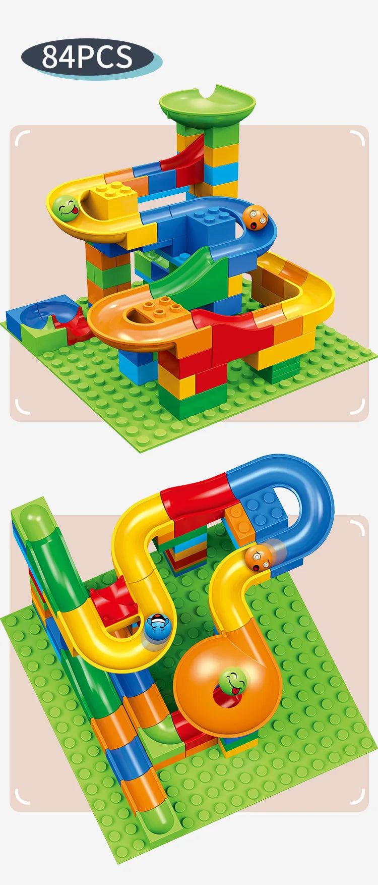 84-504PCS Marble Race Run Blocks Maze Ball Track Toy Compatible city Building Blocks Funnel Slide Blocks Toys DIY Bricks Toys