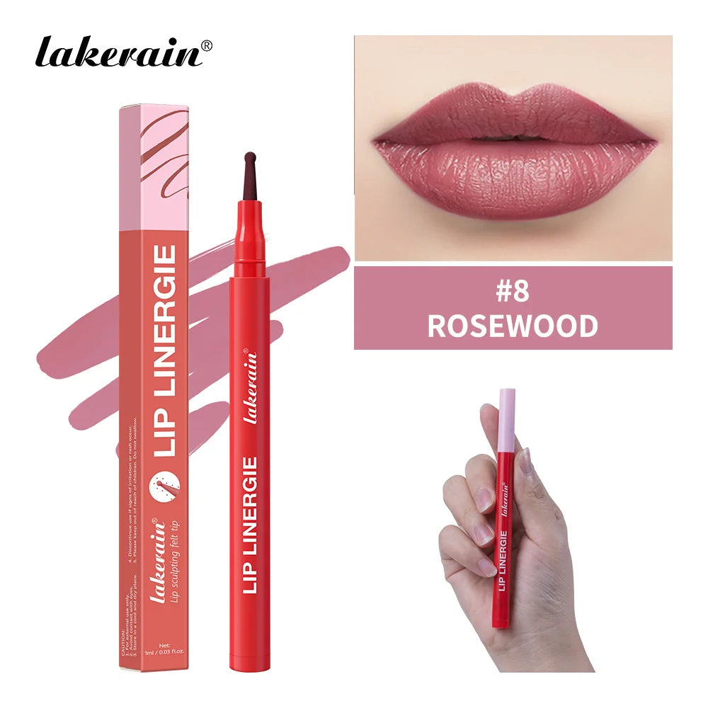 Color 8 Color 2-in-1 Lip Contour Stain Pen – Long-Lasting & Waterproof
