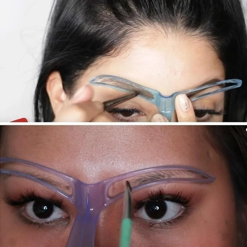 8pcs/set Eyebrow Shaping Template Helper Eyebrow Stencils Kit Grooming Card Eyebrow Defining Makeup Tools mask