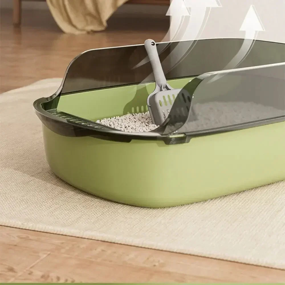 Open Top Cat Litter Box Bedpan Splashproof with High Side Kitten Litter Pan Kitten Toilet for Small Pets Rabbit Indoor Cats Pet