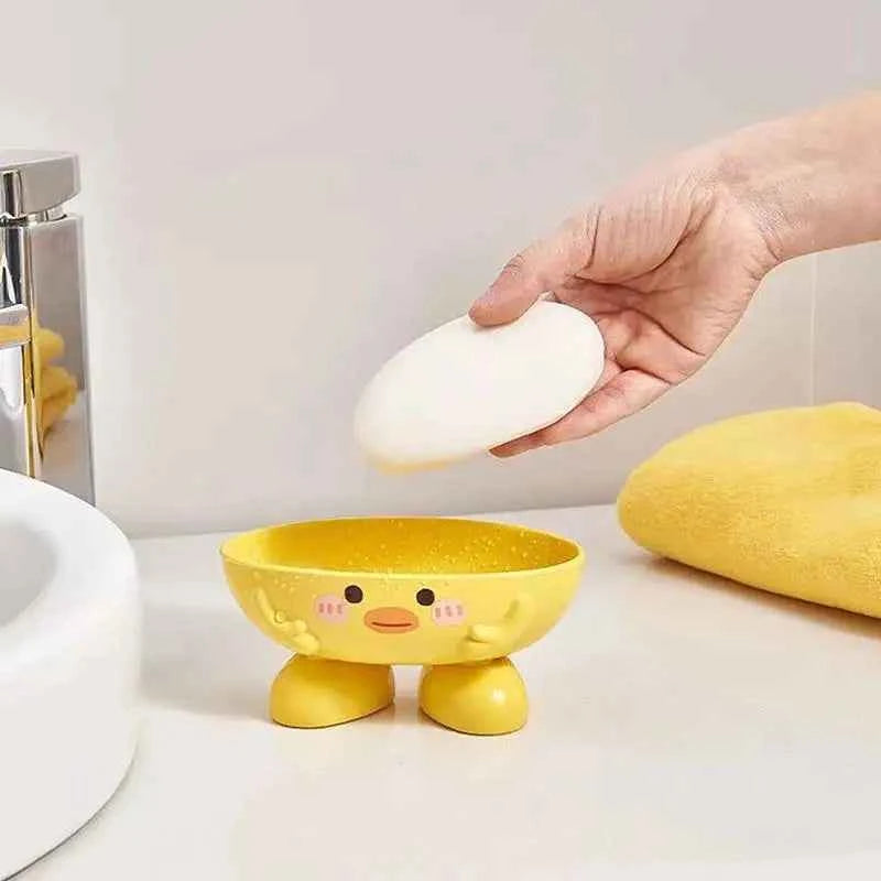 Duck Shape Soap Dish With Drain For Bathroom Sink