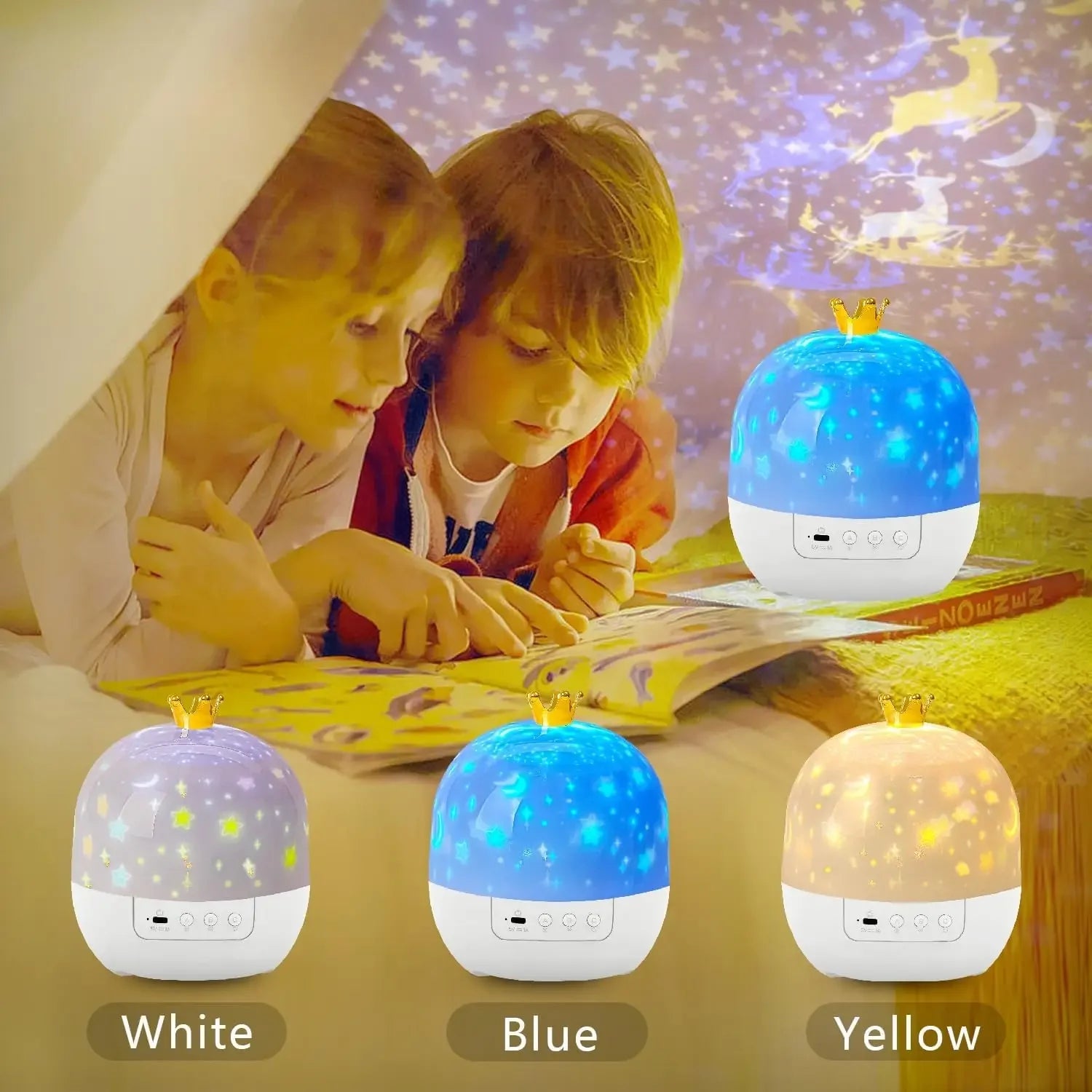 Kids led Night Light Projector, Light Projector with LED Timer and USB Cable, 360 Degree Rotation Kid Night Light Lamp for Kids