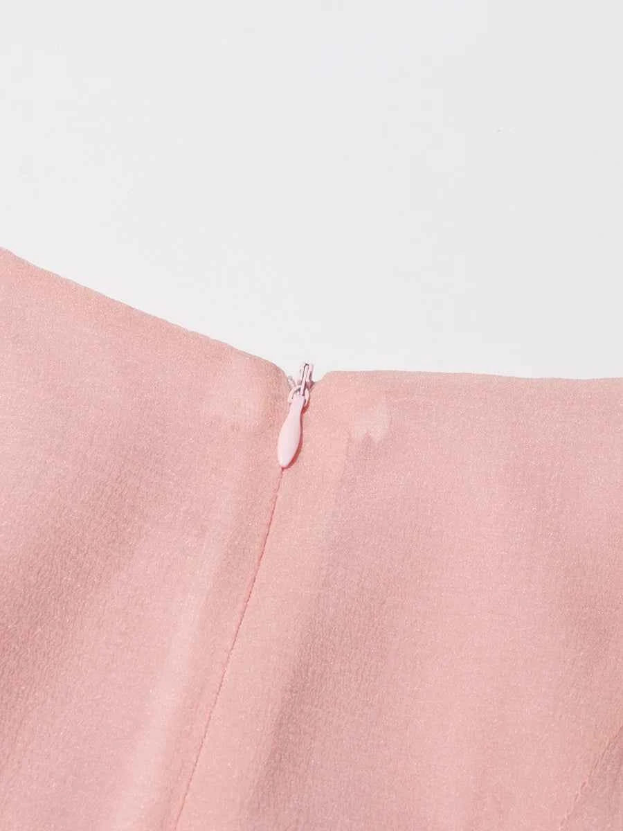 TWOTWINSTYLE Solid Spliced Button Slimming Dresses For Women O Neck Long Sleeve High Waist Patchwork Ruffles Female Fashion New