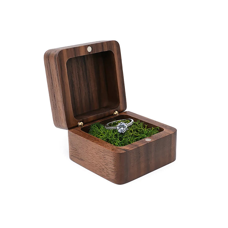 Multi-Layer Jewelry Organizer Box, Wooden Wedding Ring Case With Earring Storage & Gift Packaging