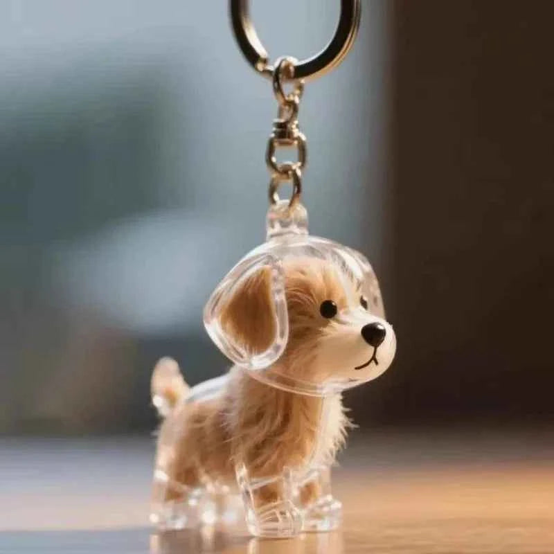 Transparent Dog Hair Storage Pendant Dog Hair Collector Keychain Pet Hair Memorial Bottle for Pet Lovers DIY Memorial Keychain