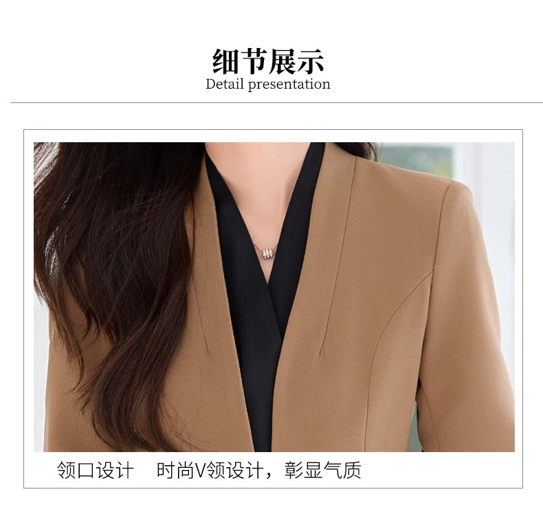 AIyssa Fashionable classic long-sleeved suit set, office business women's clothing, high-quality two-piece suit jacket + skirt.
