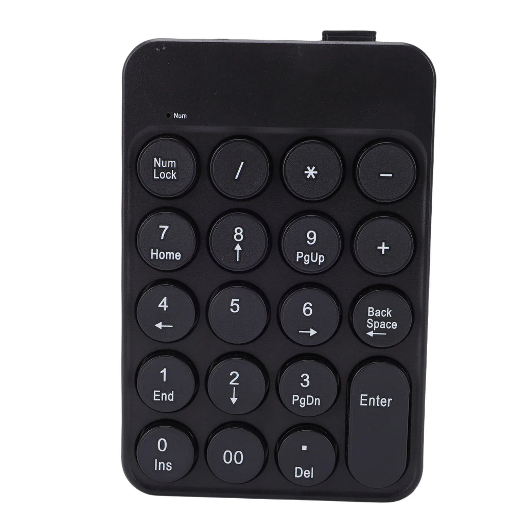 Mini Numeric Keypad with Round Keycaps 2.4G Wireless & BT Portable Financial Accounting Numpad Number Keyboard for PC Laptop