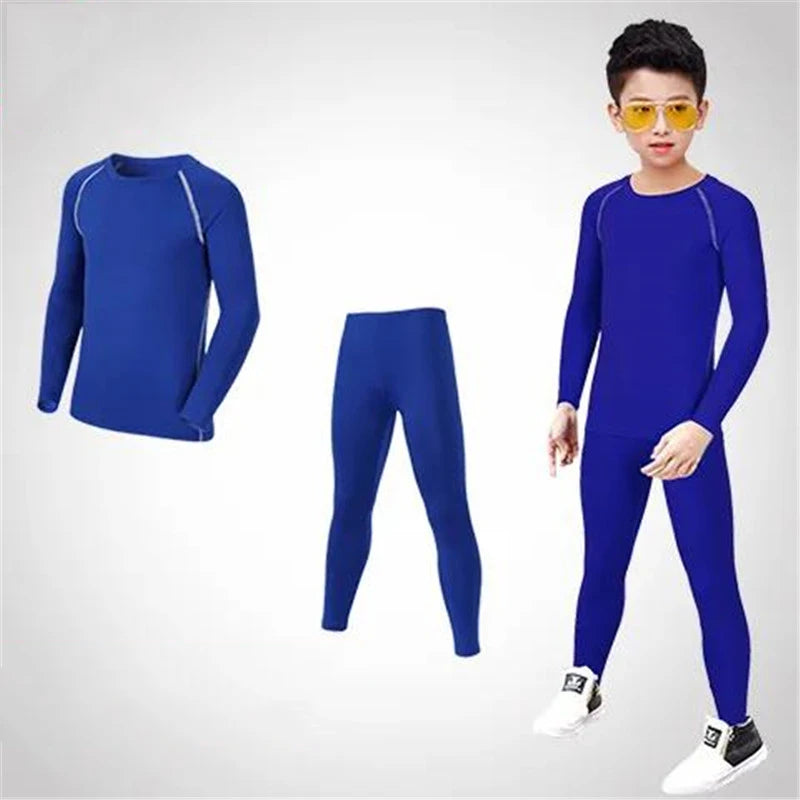 Kids Football Sets Children Boy Students Fitness Basketball Running Exercise Training Sports Soccer Top Shirt + Legging Pant M08