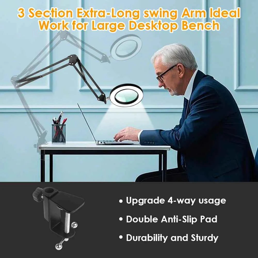 72LED 8X/10X NEW Illuminated Magnifier USB 3 Colors LED Magnifying Glass for Soldering Iron Repair/Table Lamp/Skincare Beauty