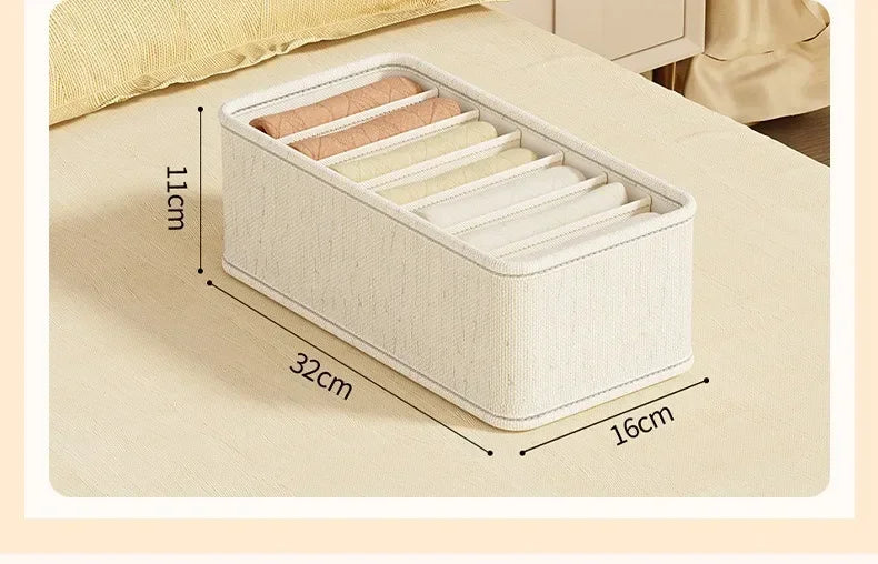 1-5PCS Fabric Drawer Organizers for Underwear Socks Bras - Closet Storage Box with Dividers Foldable Wardrobe Shelf Organizer Se