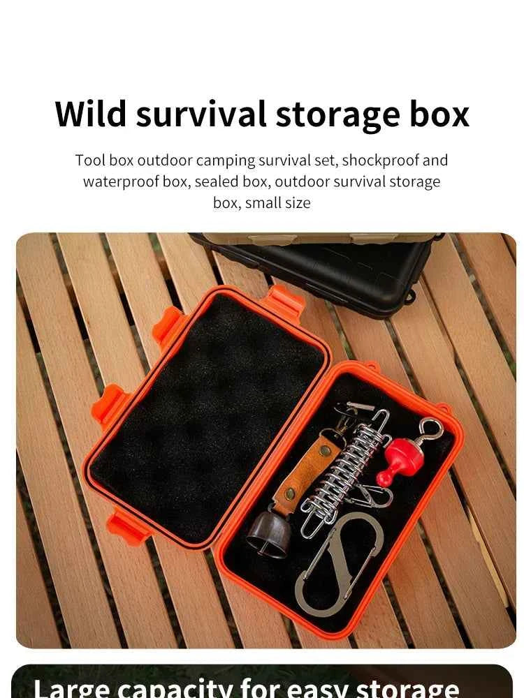 EDC Tool Box Outdoor Camping Survival Kit Shockproof Waterproof Case Sealed Box Outdoor Survival Storage Box Small.