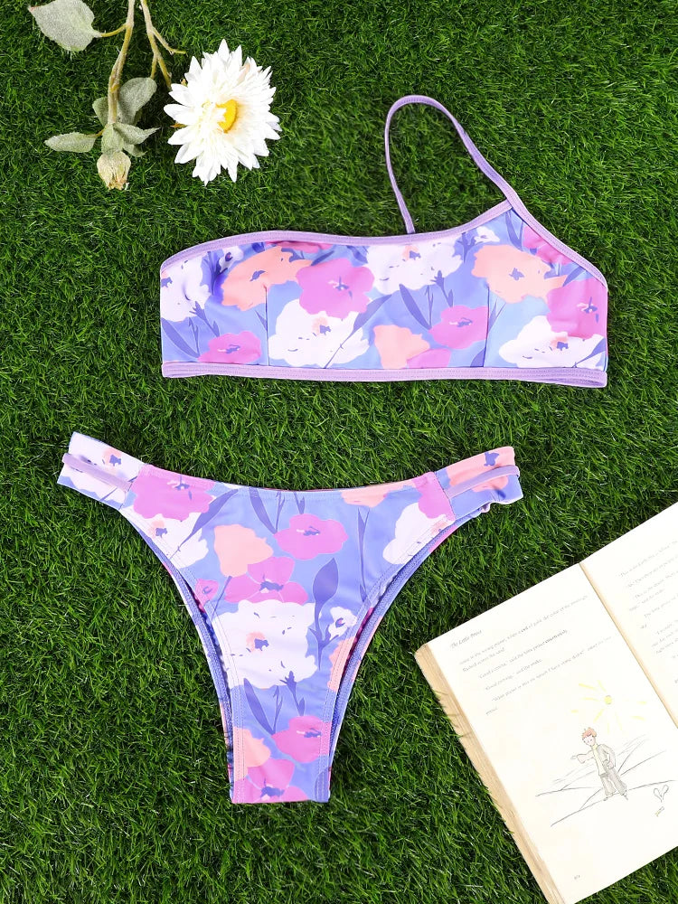 Miyouj Women's Bikini Set Push Up Bathwear 2026 Biquinis Female Swimsuits Print Two-Piece Set High Waist Bathsuits Sexy Swimwear