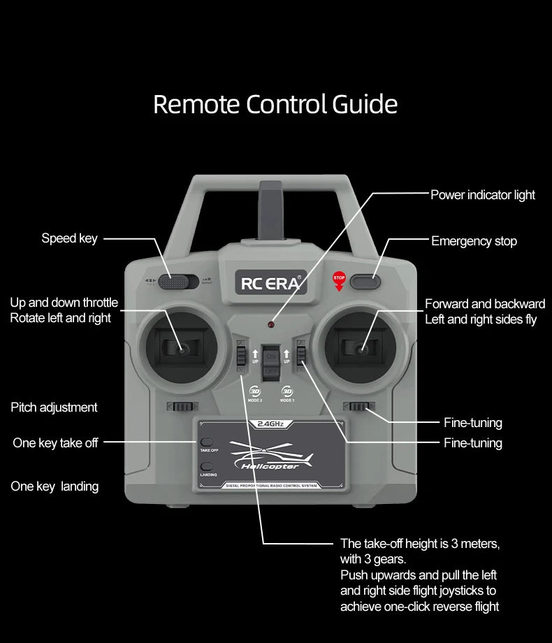 RC ERA C180 BO-105 2.4G 6CH Optical Flow Positioning TOF Altitude Hold Dual Brushless Motor 1:25 Scale Flybarless RC Helicopter