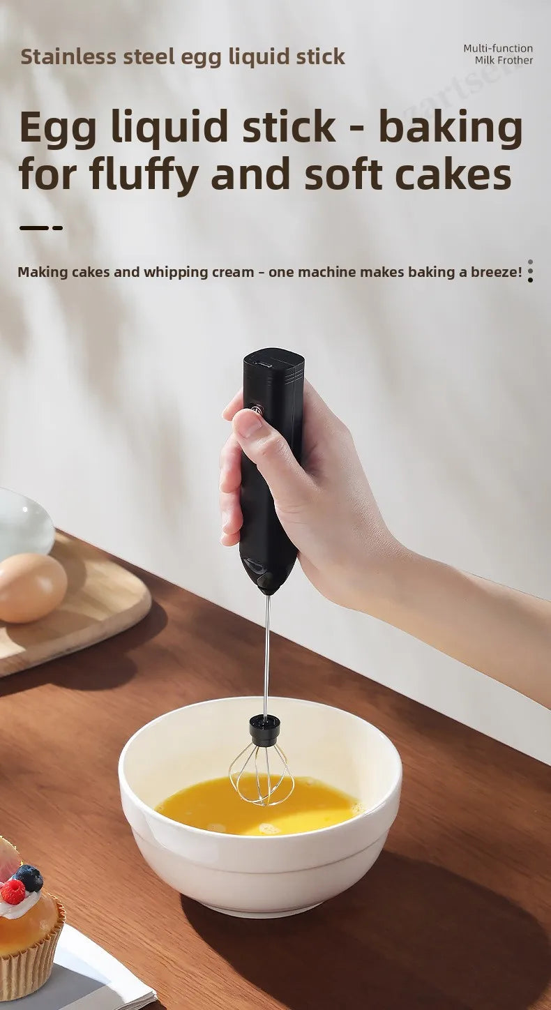 Coffee Frother/MILK Whisk+Egg Beater MINI Food Blender USB Rechargeable Handheld  Espresso Tools